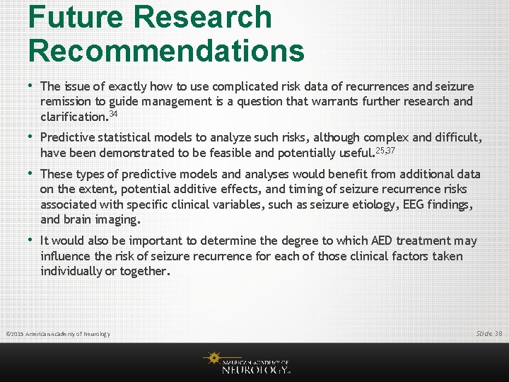 Future Research Recommendations • The issue of exactly how to use complicated risk data
