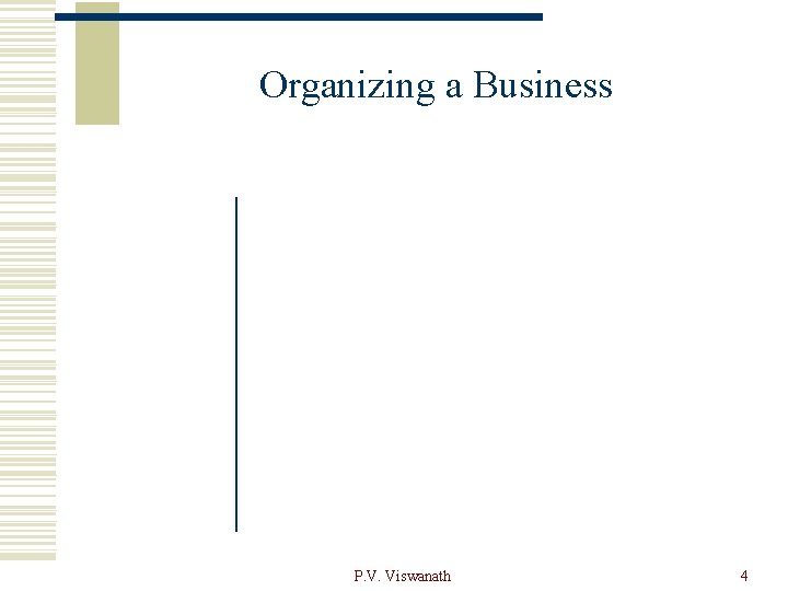 Organizing a Business P. V. Viswanath 4 