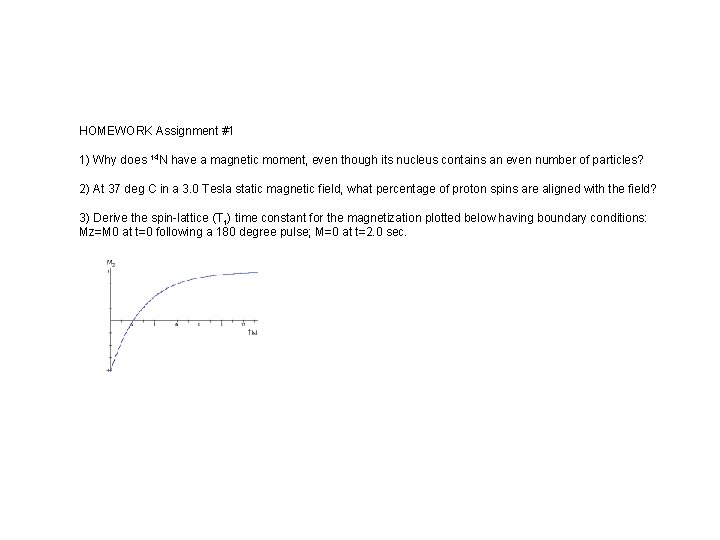 HOMEWORK Assignment #1 1) Why does 14 N have a magnetic moment, even though