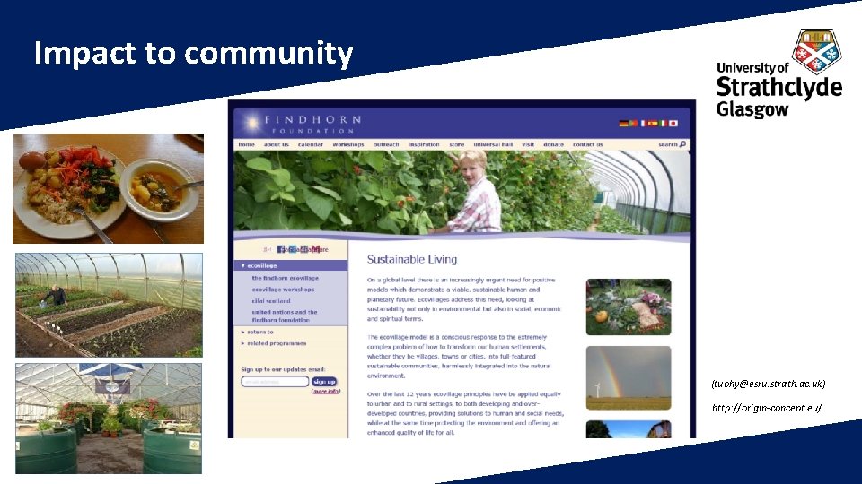 Impact to community (tuohy@esru. strath. ac. uk) http: //origin-concept. eu/ 