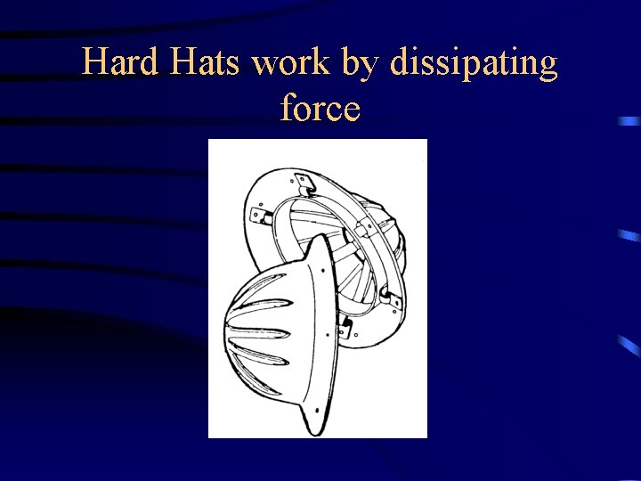 Hard Hats work by dissipating force 