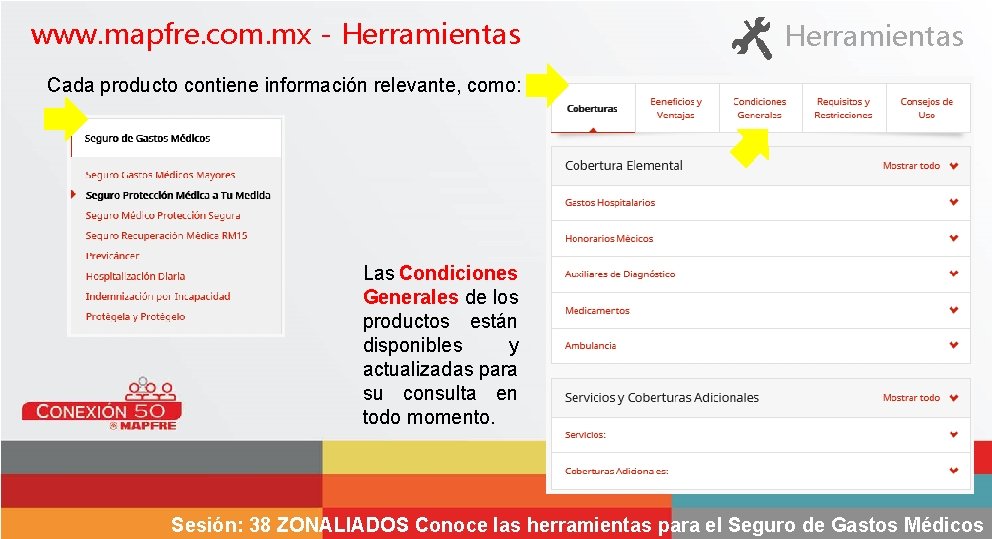 www. mapfre. com. mx - Herramientas Cada producto contiene información relevante, como: Las Condiciones