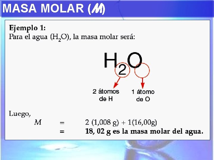 MASA MOLAR (M) 