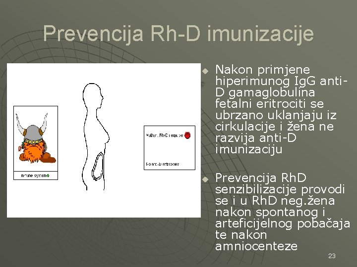 Prevencija Rh-D imunizacije u u Nakon primjene hiperimunog Ig. G anti. D gamaglobulina fetalni