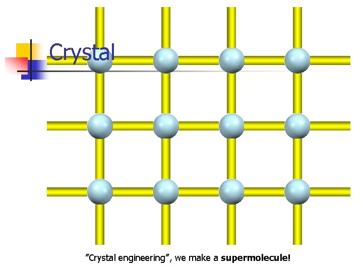 Crystal ”Crystal engineering”, we make a supermolecule! 