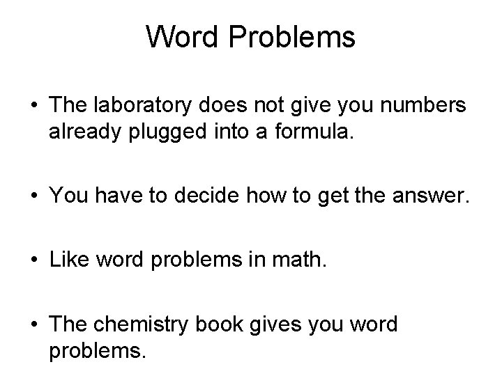 PWISTA Math of Chemistry Problem Solving Dimensional analysis