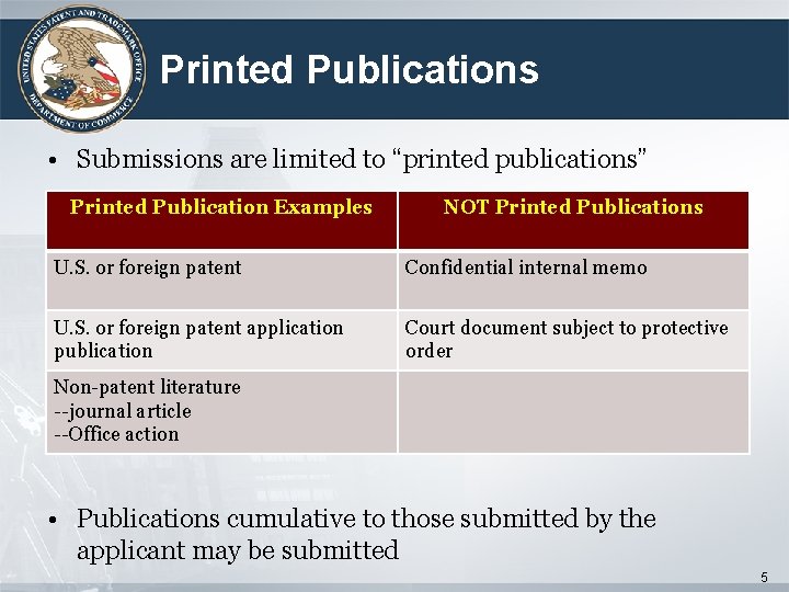 Printed Publications • Submissions are limited to “printed publications” Printed Publication Examples NOT Printed