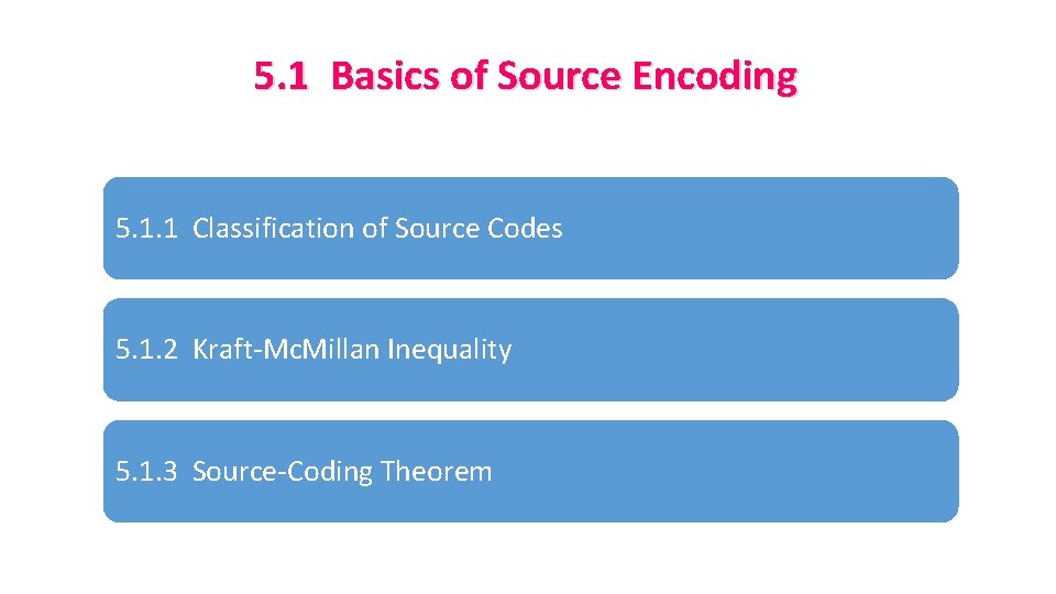 5. 1 Basics of Source Encoding 5. 1. 1 Classification of Source Codes 5.