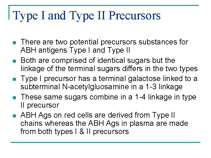Type I and Type II Precursors n n n There are two potential precursors