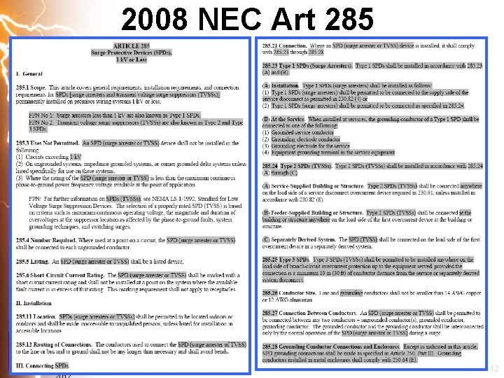 2008 NEC Art 285 Copyright APT 12 