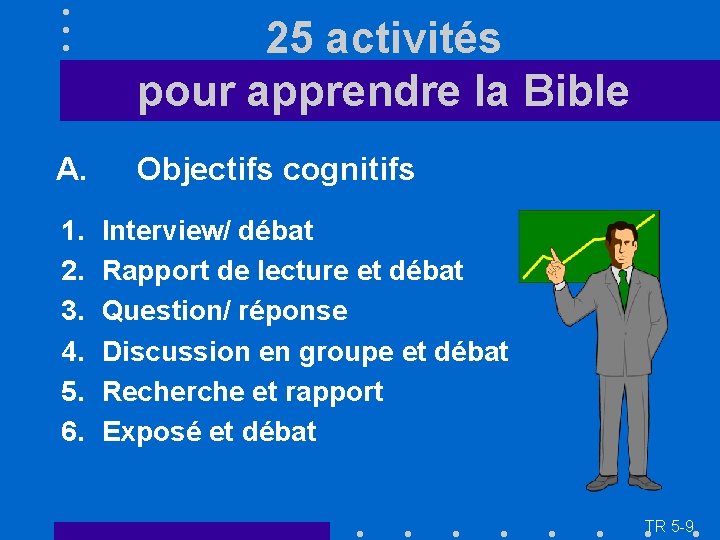 25 activités pour apprendre la Bible A. 1. 2. 3. 4. 5. 6. Objectifs