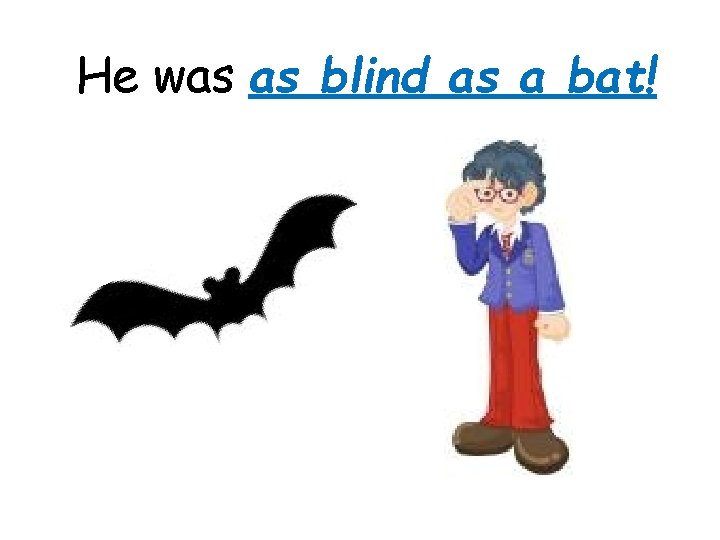 He was as blind as a bat! 