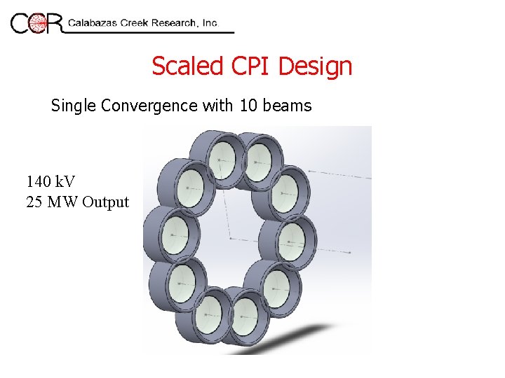 Scaled CPI Design Single Convergence with 10 beams 140 k. V 25 MW Output