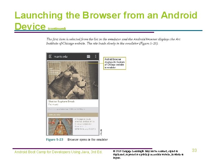 Launching the Browser from an Android Device (continued) Android Boot Camp for Developers Using