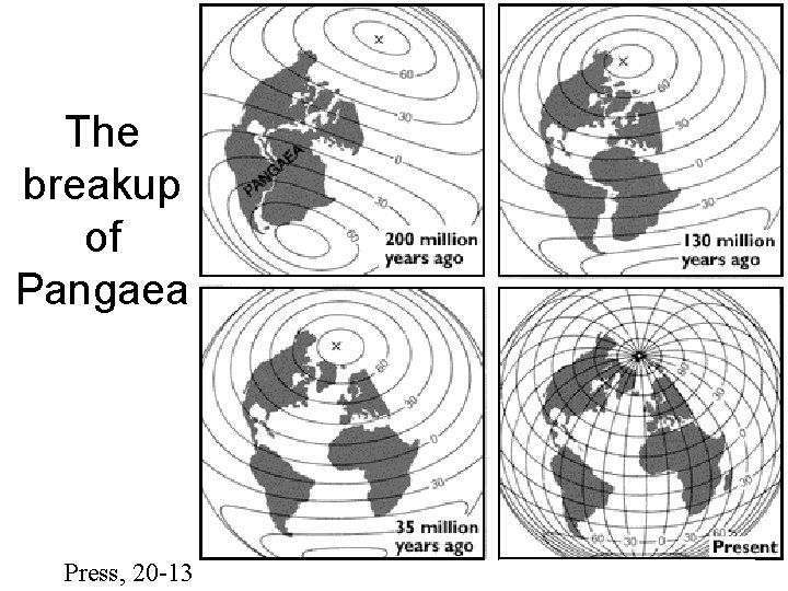 The breakup of Pangaea Press, 20 -13 