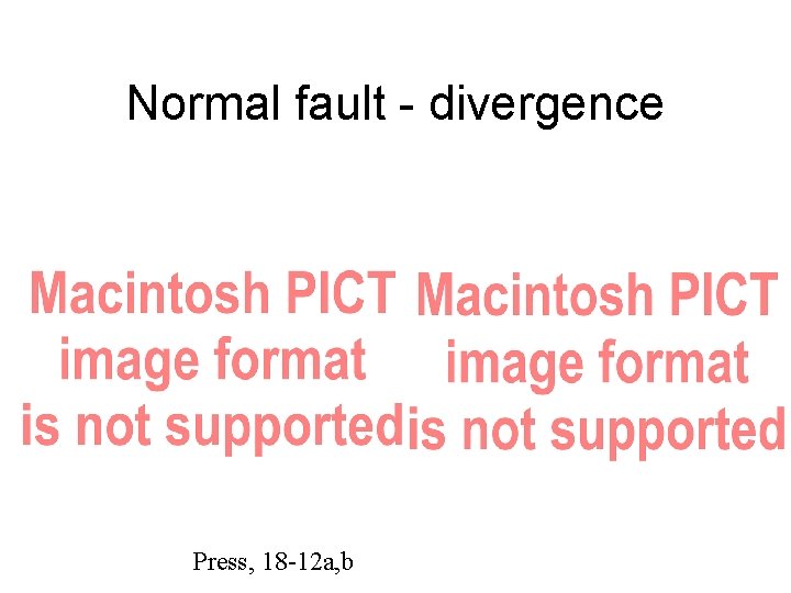 Normal fault - divergence Press, 18 -12 a, b 