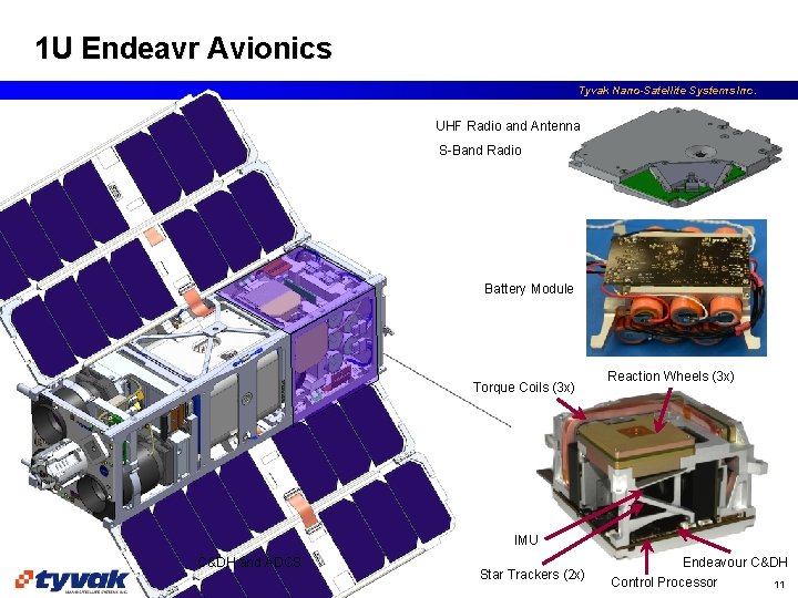 1 U Endeavr Avionics Tyvak Nano-Satellite Systems Inc. UHF Radio and Antenna S-Band Radio