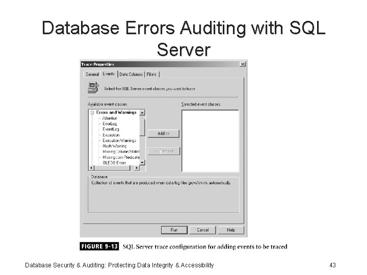 Database Errors Auditing with SQL Server Database Security & Auditing: Protecting Data Integrity &