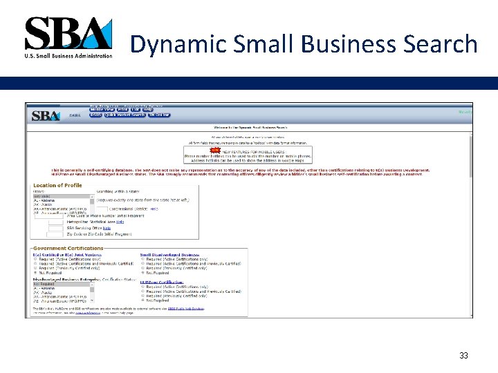 Dynamic Small Business Search 33 