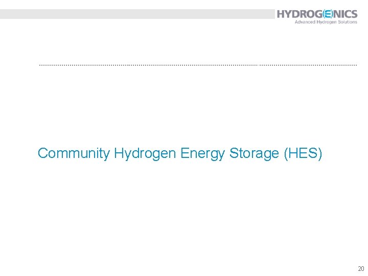 Community Hydrogen Energy Storage (HES) 20 