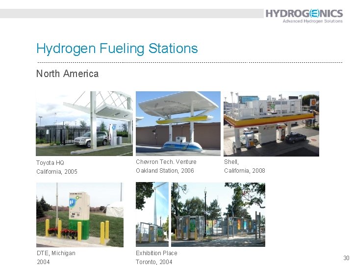 Hydrogen Fueling Stations North America Toyota HQ California, 2005 Chevron Tech. Venture Oakland Station,