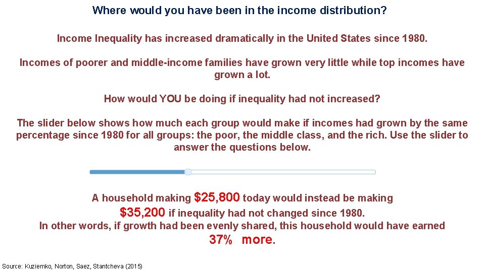 Where would you have been in the income distribution? Income Inequality has increased dramatically