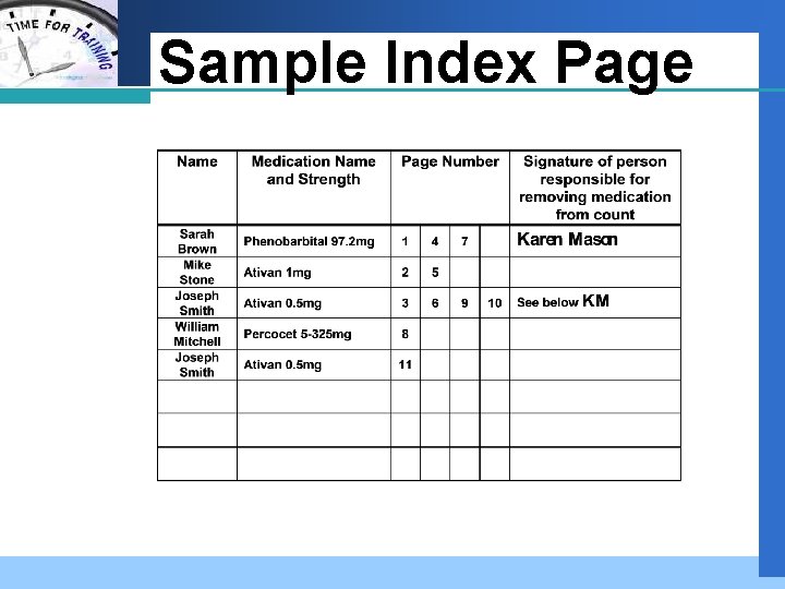 Company LOGO Sample Index Page 