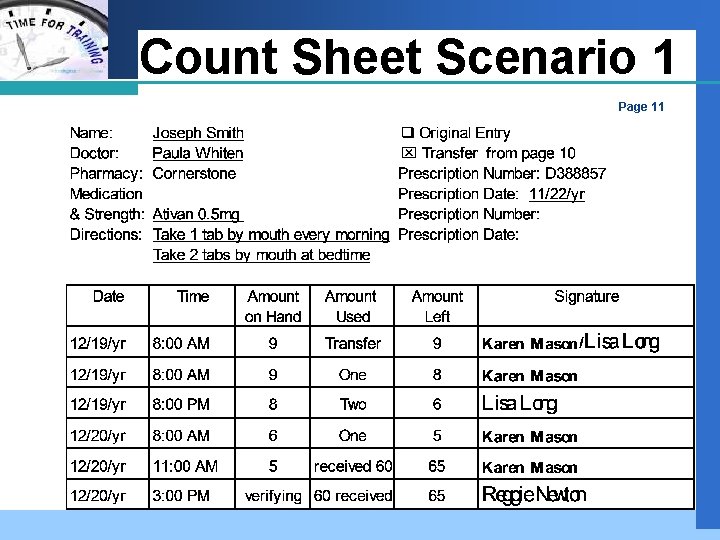 Company LOGO Count Sheet Scenario 1 Page 11 