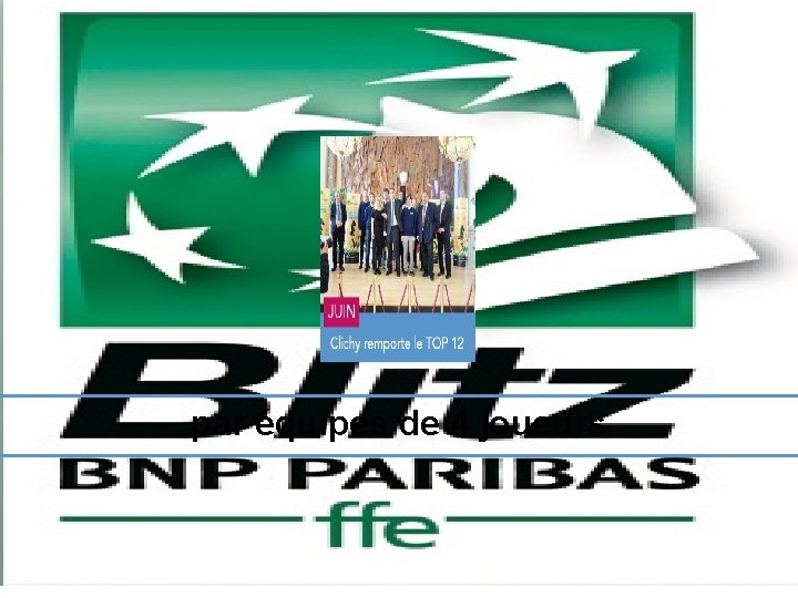 par équipes de 4 joueurs 