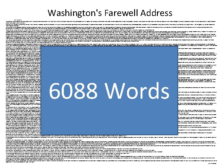 Washington's Farewell Address • Friends and Citizens: The period for a new election of