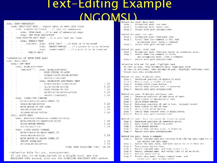 Text-Editing Example (NGOMSL) 22 
