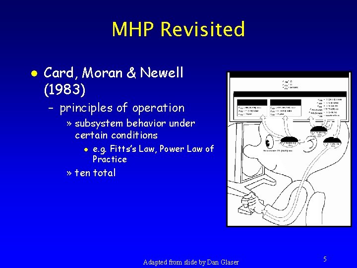 MHP Revisited l Card, Moran & Newell (1983) – principles of operation » subsystem