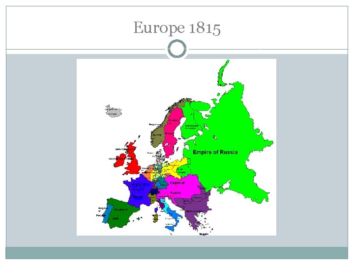 Europe 1815 Europe 1815