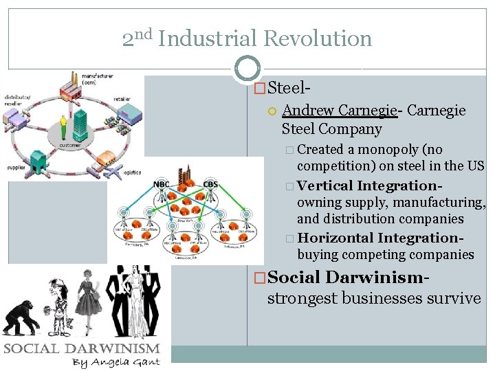 2 nd Industrial Revolution �Steel Andrew Carnegie- Carnegie Steel Company � Created a monopoly 2 nd Industrial Revolution �Steel Andrew Carnegie- Carnegie Steel Company � Created a monopoly