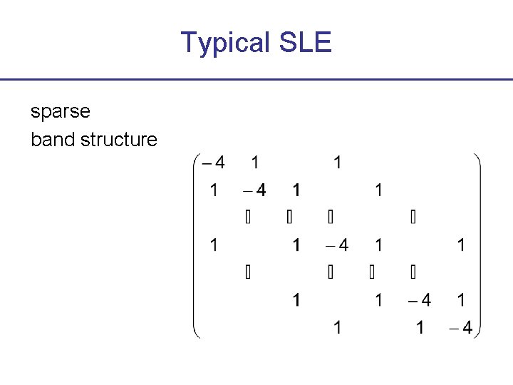 Typical SLE sparse band structure 