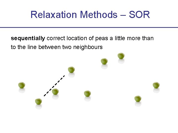 Relaxation Methods – SOR sequentially correct location of peas a little more than to