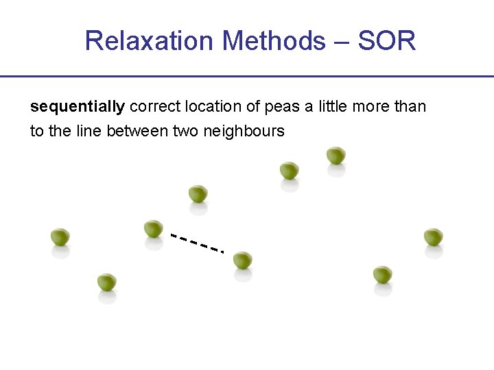 Relaxation Methods – SOR sequentially correct location of peas a little more than to