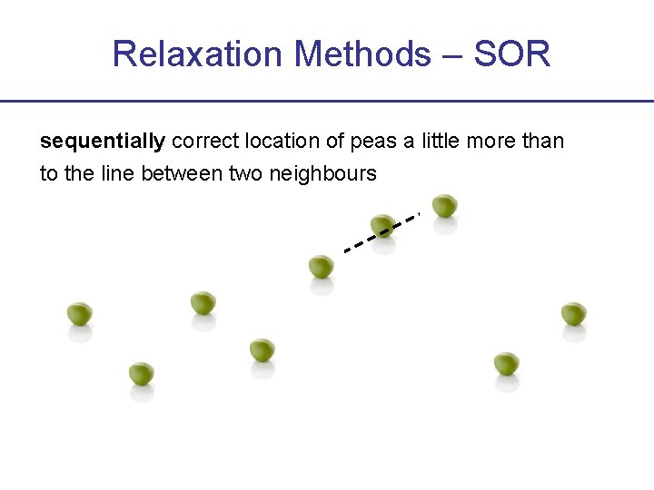 Relaxation Methods – SOR sequentially correct location of peas a little more than to