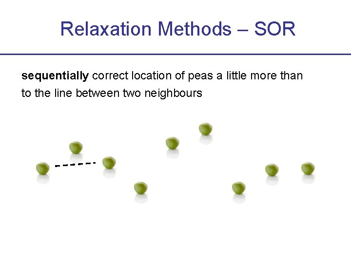 Relaxation Methods – SOR sequentially correct location of peas a little more than to