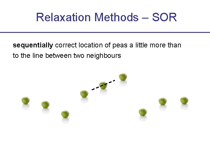 Relaxation Methods – SOR sequentially correct location of peas a little more than to