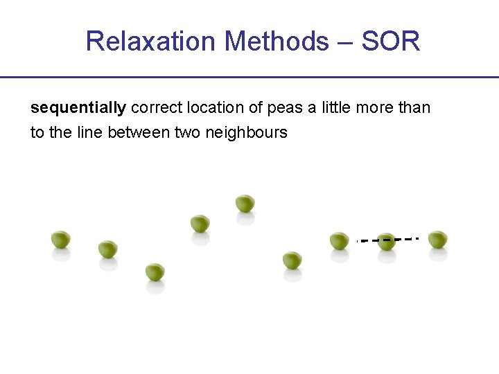 Relaxation Methods – SOR sequentially correct location of peas a little more than to