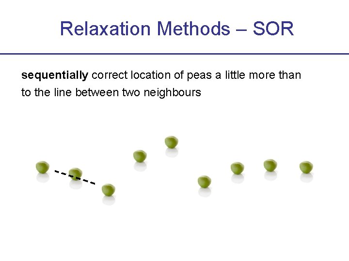 Relaxation Methods – SOR sequentially correct location of peas a little more than to