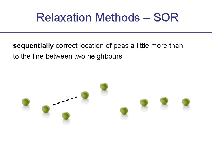 Relaxation Methods – SOR sequentially correct location of peas a little more than to