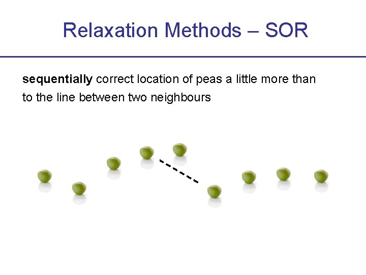 Relaxation Methods – SOR sequentially correct location of peas a little more than to