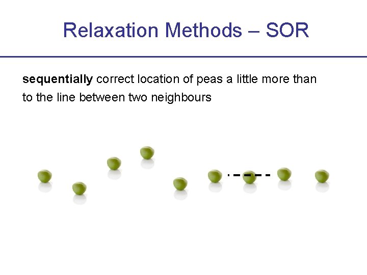 Relaxation Methods – SOR sequentially correct location of peas a little more than to