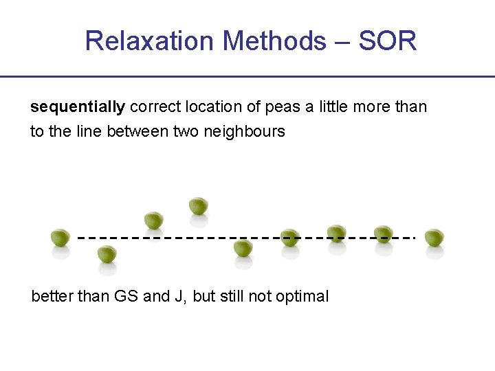 Relaxation Methods – SOR sequentially correct location of peas a little more than to