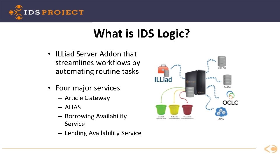 What is IDS Logic? • ILLiad Server Addon that streamlines workflows by automating routine