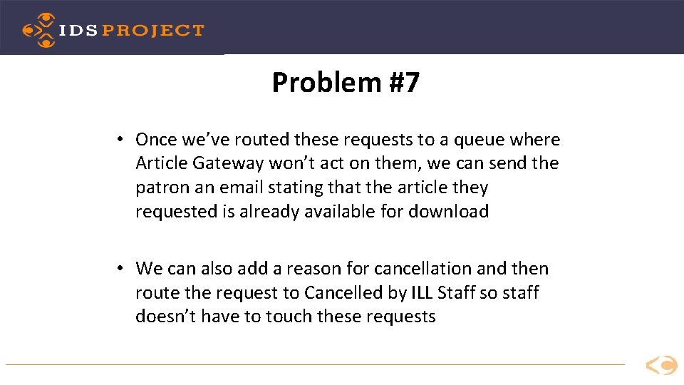 Problem #7 • Once we’ve routed these requests to a queue where Article Gateway