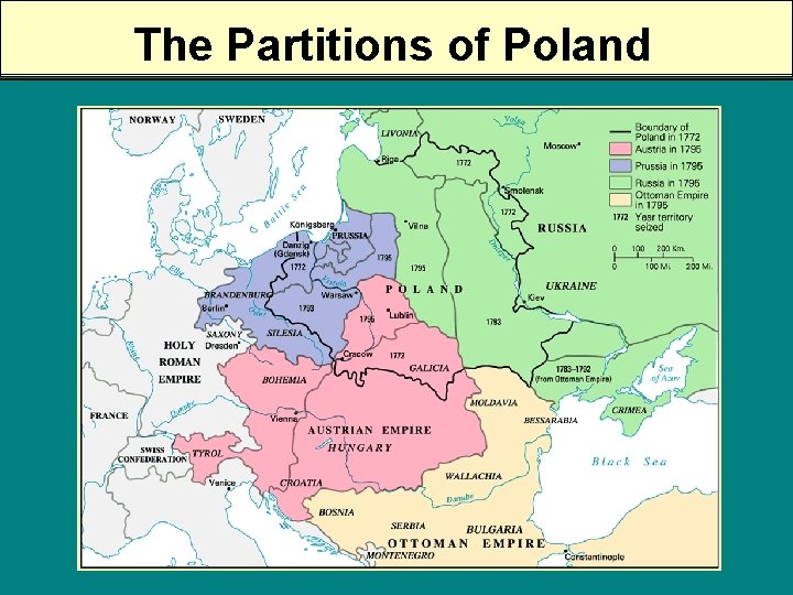 The Partitions of Poland - 1772 - 1793 - 1795 