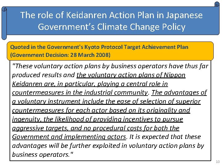 The role of Keidanren Action Plan in Japanese Government’s Climate Change Policy Quoted in